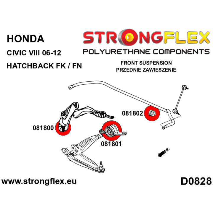 081801B: Tuleja wahacza przedniego tylna Strongflex
