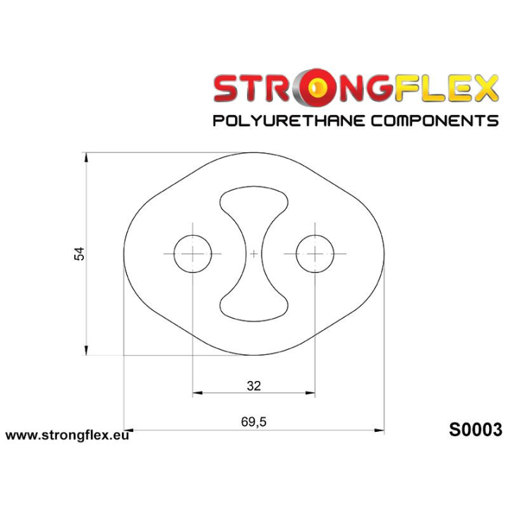 000003B: Wieszak tłumika 32mm Strongflex
