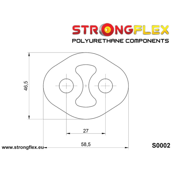 000002B: Wieszak tłumika 27mm Strongflex