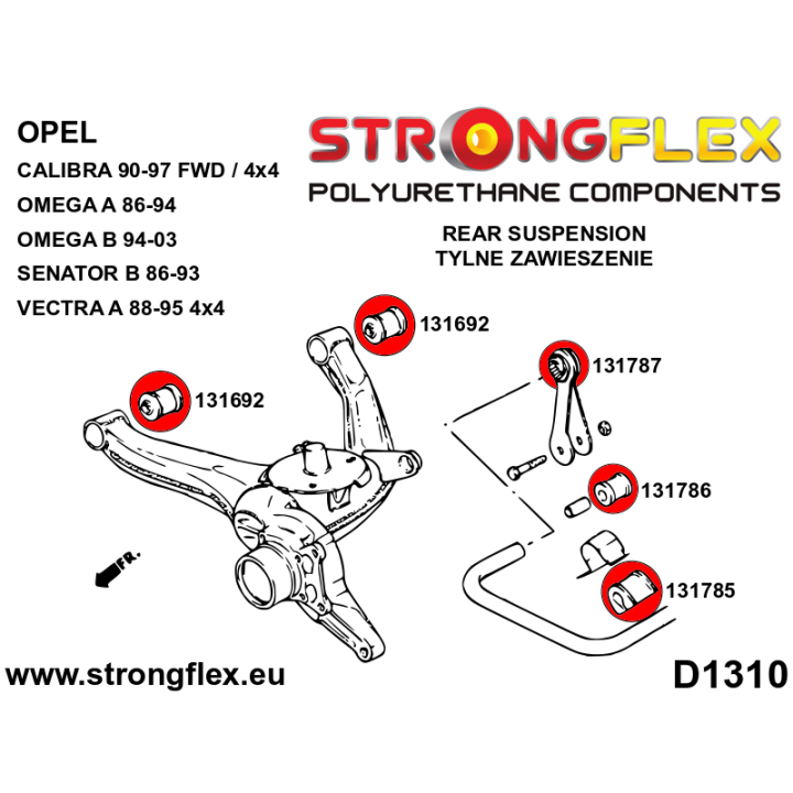 131787A: Tuleja łącznika stabilizatora tylnego na stabilizator SPORT Strongflex