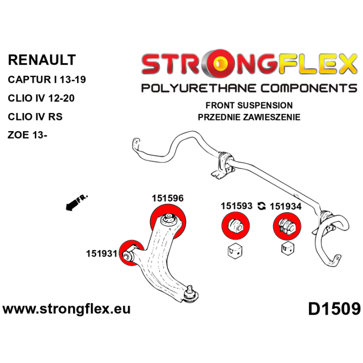 151596B: Tuleja wahacza przedniego tylna Strongflex