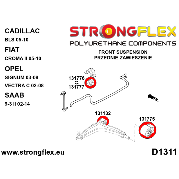 131775B: Tuleja wahacza przedniego tylna Strongflex
