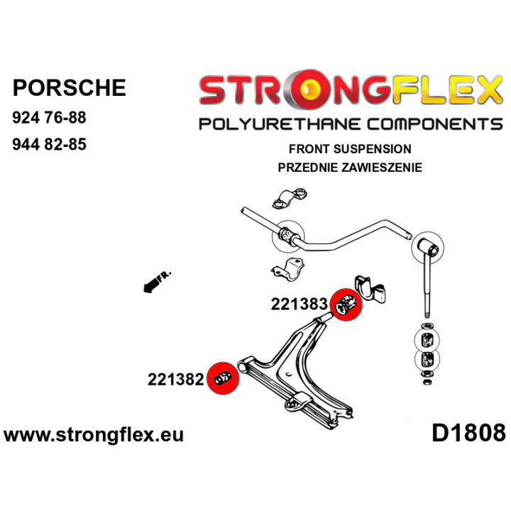 221382B: Tuleja wahacza przedniego przednia Strongflex