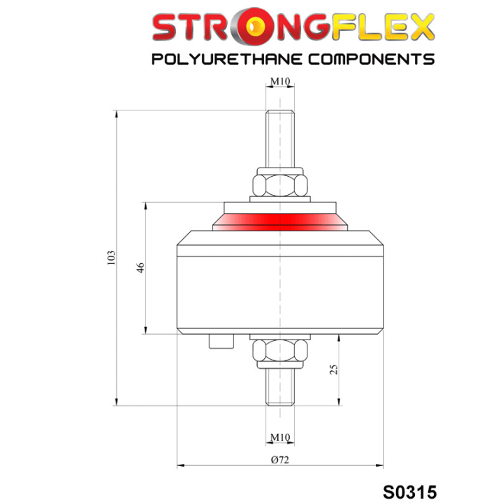 031761B: Poduszka silnika BMW E21 E30 E12 Strongflex