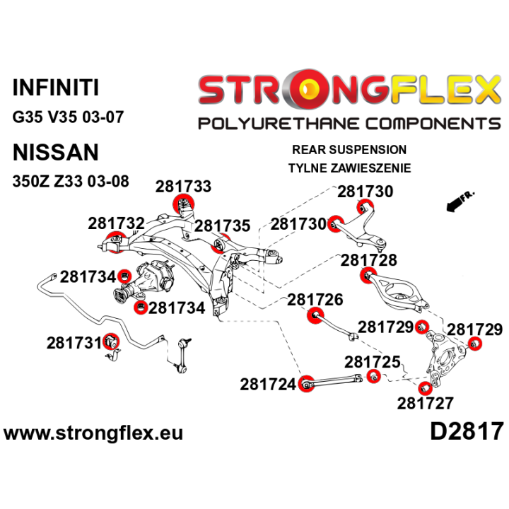 281733B: Tuleja tylnej belki tylna Strongflex
