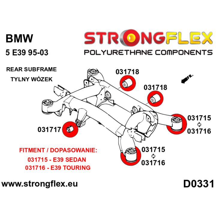 031716A: Tuleja tylnego wózka SPORT Strongflex