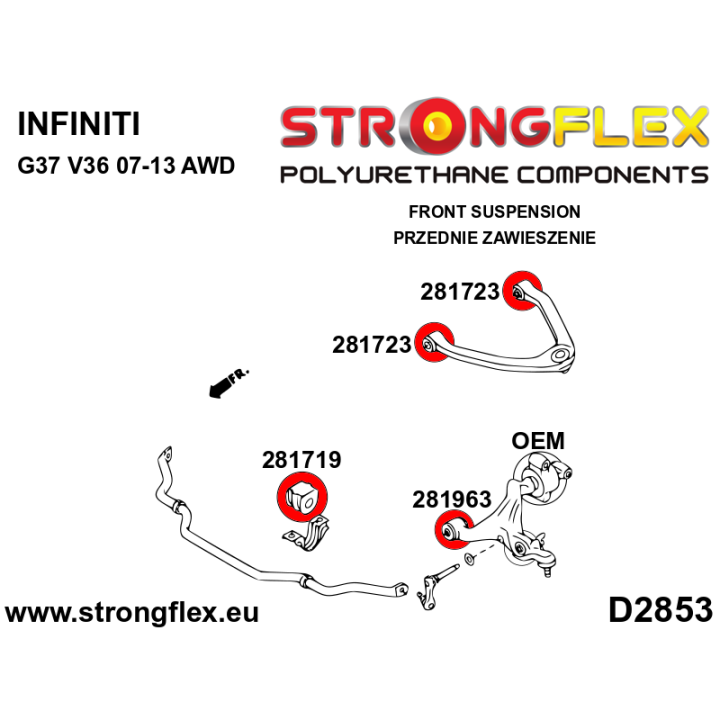 281719B: Tuleja stabilizatora przedniego Strongflex