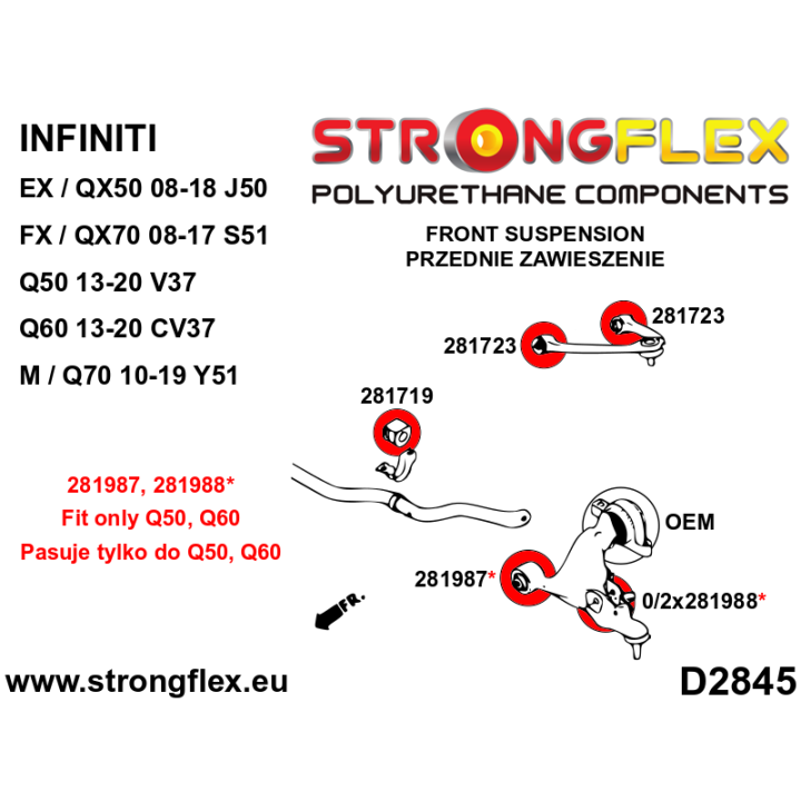 281719B: Tuleja stabilizatora przedniego Strongflex