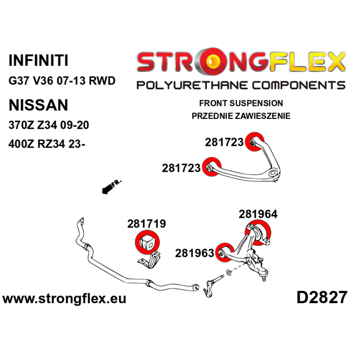 281719B: Tuleja stabilizatora przedniego Strongflex