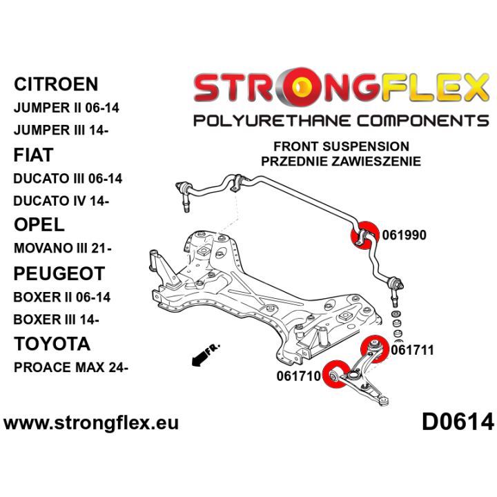 061710B: Tuleja wahacza przedniego przednia Strongflex