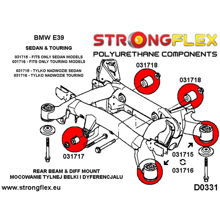 031715A: Tuleja tylnego wózka SPORT Strongflex
