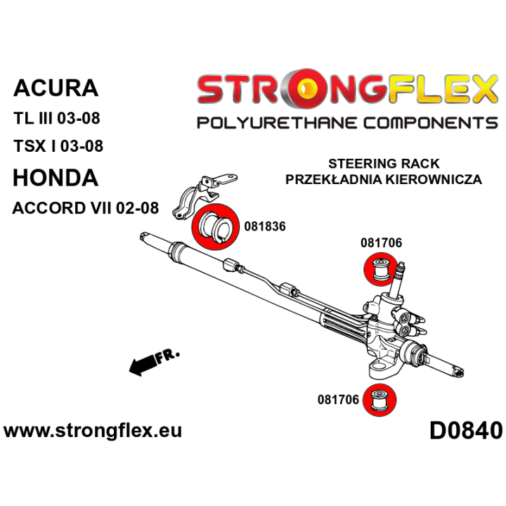 081706A: Tuleja przekładni kierowniczej SPORT Strongflex