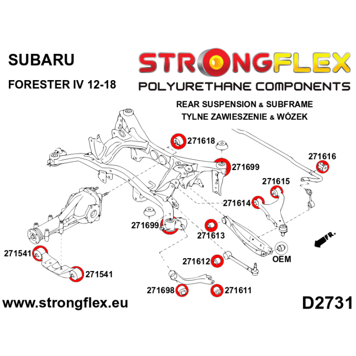 271699A: Tuleja tylnego wózka SPORT Strongflex