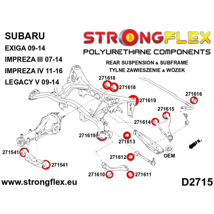 271618B: Tuleja tylnego dyferencjału - tylna Strongflex