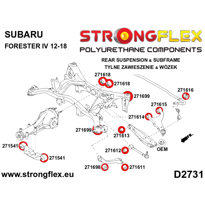 271612B: Tuleja tylnego drążka Strongflex