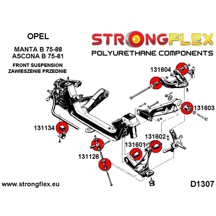 131601A: Tuleja wahacza przedniego dolnego przednia SPORT Strongflex
