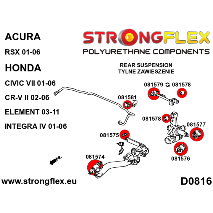 081581B: Tuleja stabilizatora tylnego Strongflex