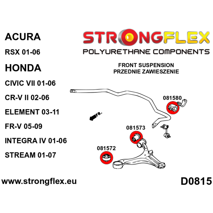 081580A: Tuleja stabilizatora przedniego SPORT Strongflex
