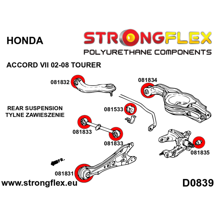 081533B: Tuleja stabilizatora przedniego / tylnego Strongflex