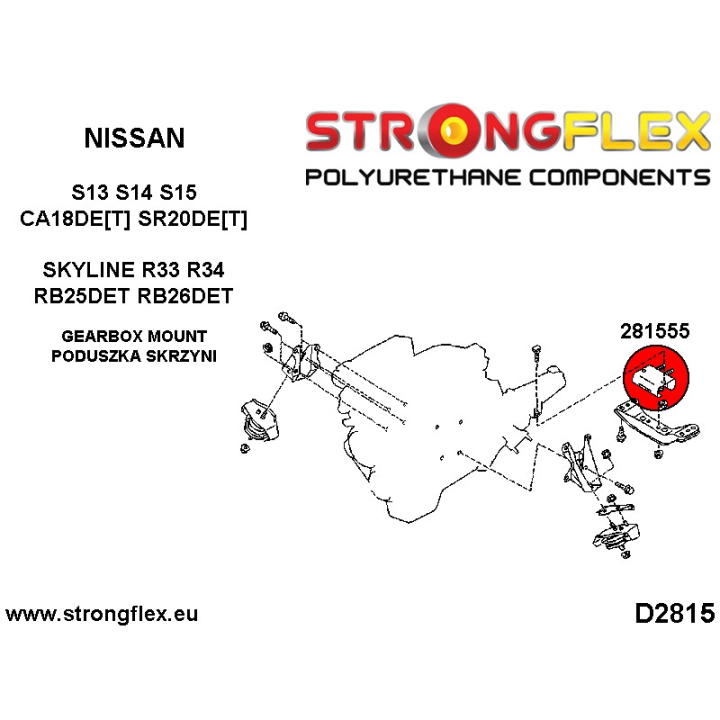 281555B: Poduszka skrzyni biegów NISSAN Strongflex