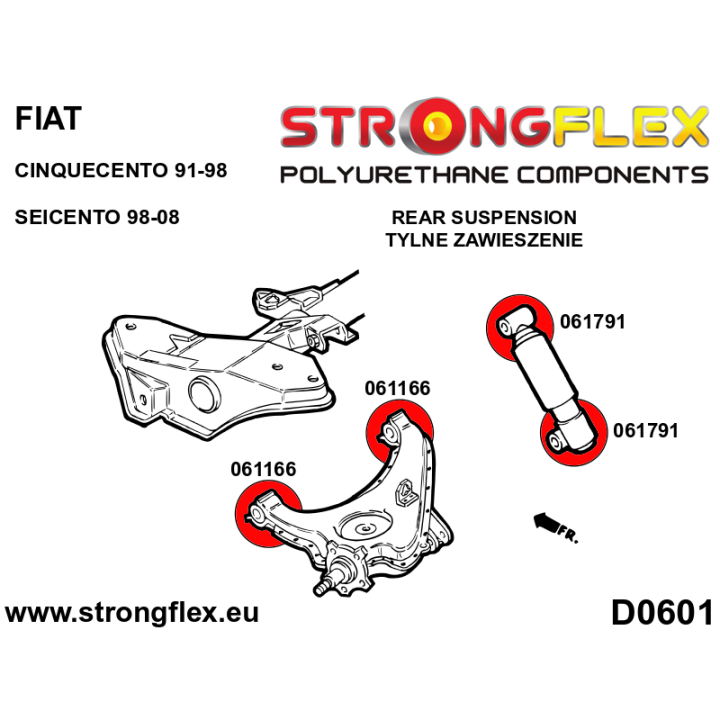 Strongflex 066038B: Zestaw poliuretanowy wahaczy tylnych