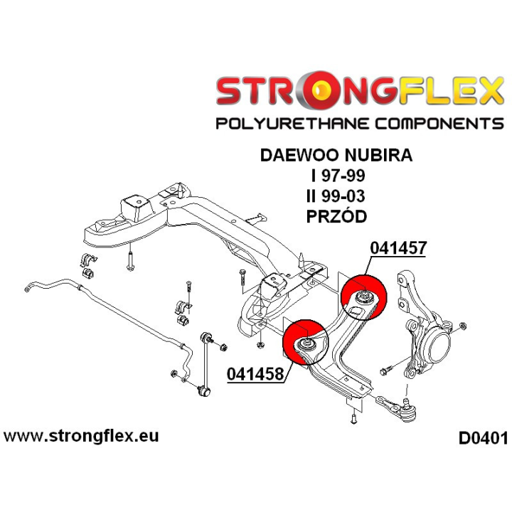 Strongflex 046134B: Zestaw tulei wahaczy przednich