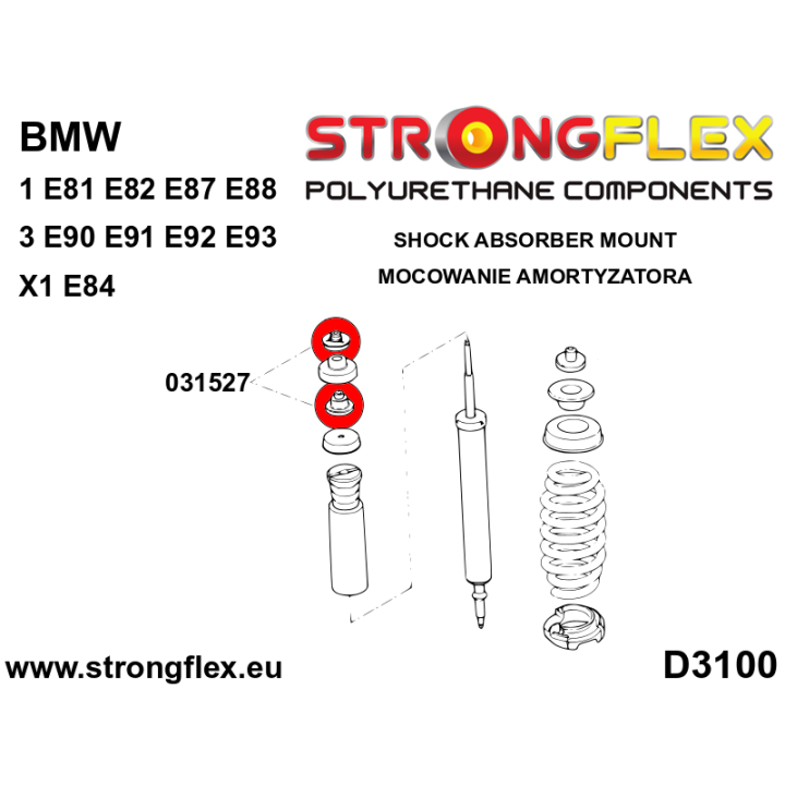 031527B: Tuleja mocowania amortyzatora tylnego Strongflex