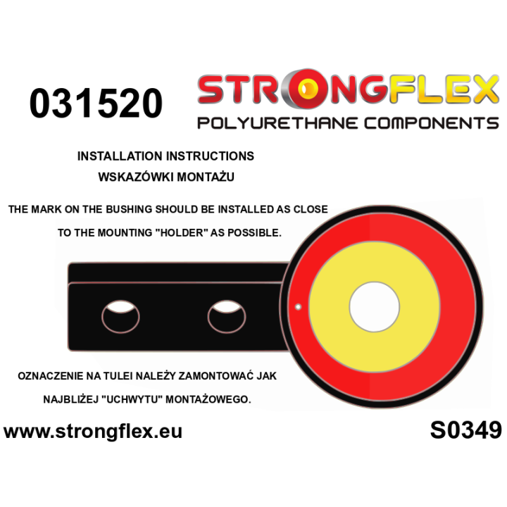 031520A: Tuleja wahacza przedniego tylna xi/xd/ix (4x4) SPORT Strongflex