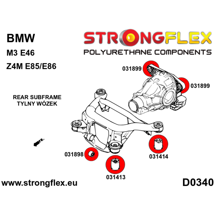 031413A: Tuleja tylnego wózka przednia SPORT Strongflex