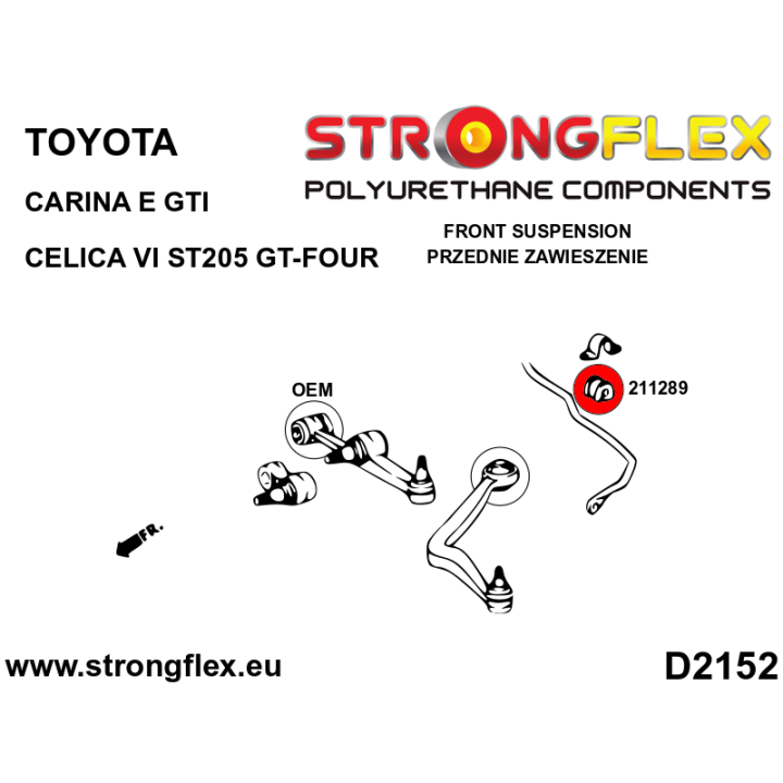 211289B: Tuleja stabilizatora przedniego Strongflex