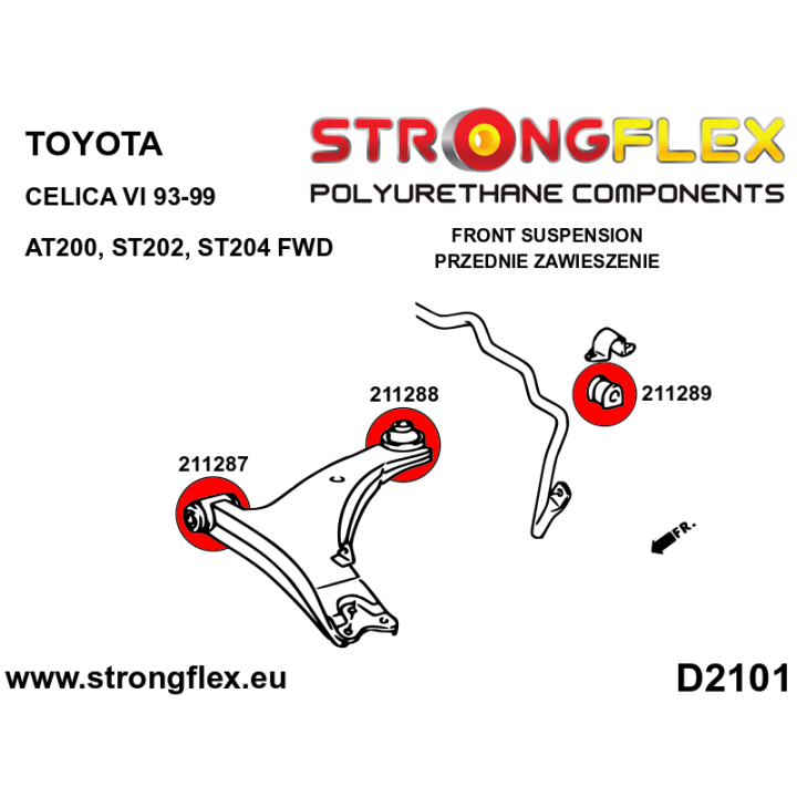 211288B: Tuleja wahacza przedniego tylna Strongflex