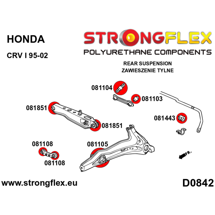 081443B: Tuleja stabilizatora tylnego Strongflex