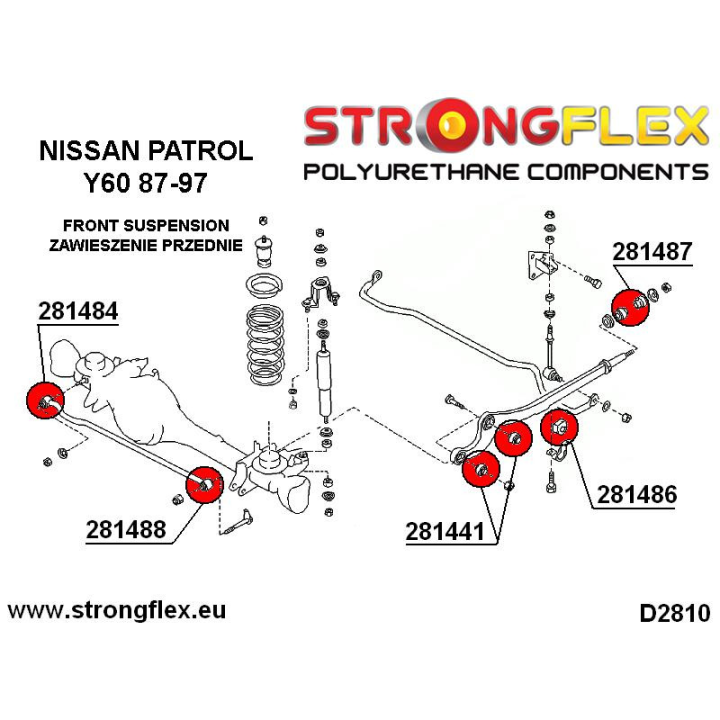 281441B: Tuleja wahacza przedniego przednia Strongflex
