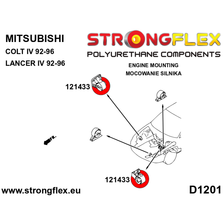 121433A: Wkładka poduszki silnika SPORT Strongflex