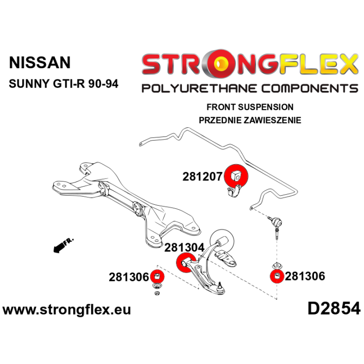 281304A: Tuleja wahacza przedniego przednia SPORT Strongflex