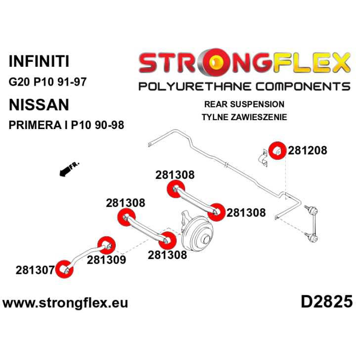 281208B: Tuleja stabilizatora tylnego Strongflex