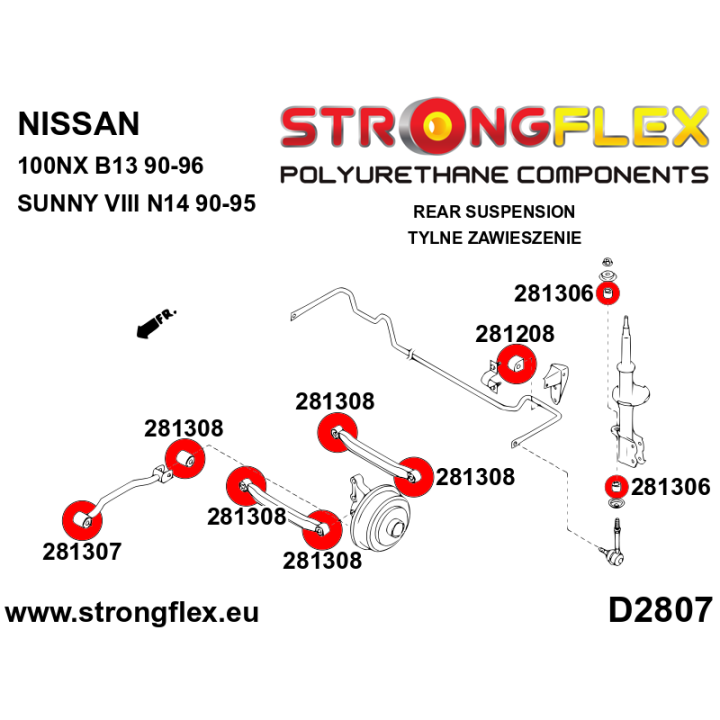 281208A: Tuleja stabilizatora tylnego SPORT Strongflex