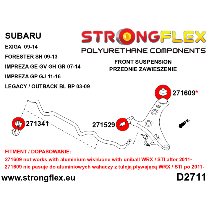271341B: Tuleja stabilizatora przedniego / tylnego Strongflex