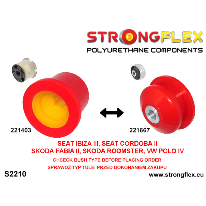 221403B: Tuleja wahacza przedniego tylna Strongflex