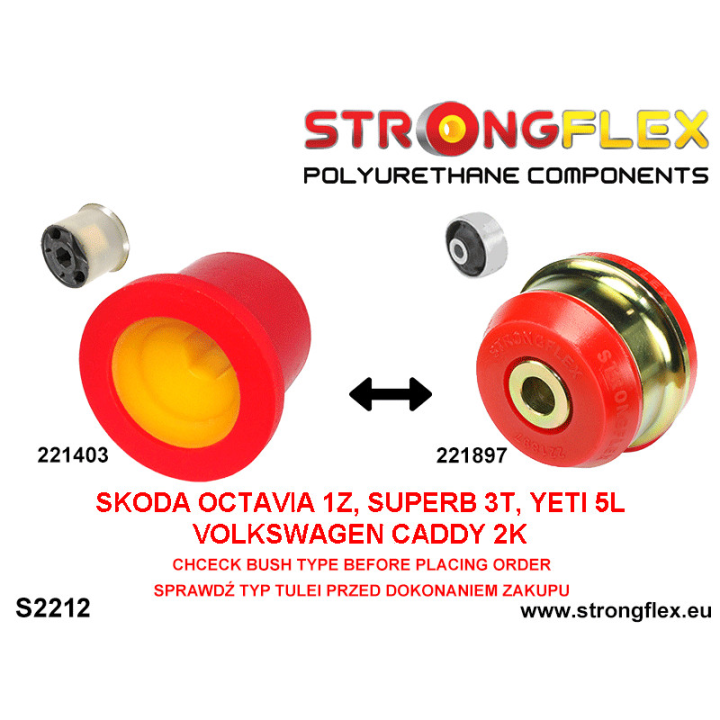 221403A: Tuleja wahacza przedniego tylna SPORT Strongflex