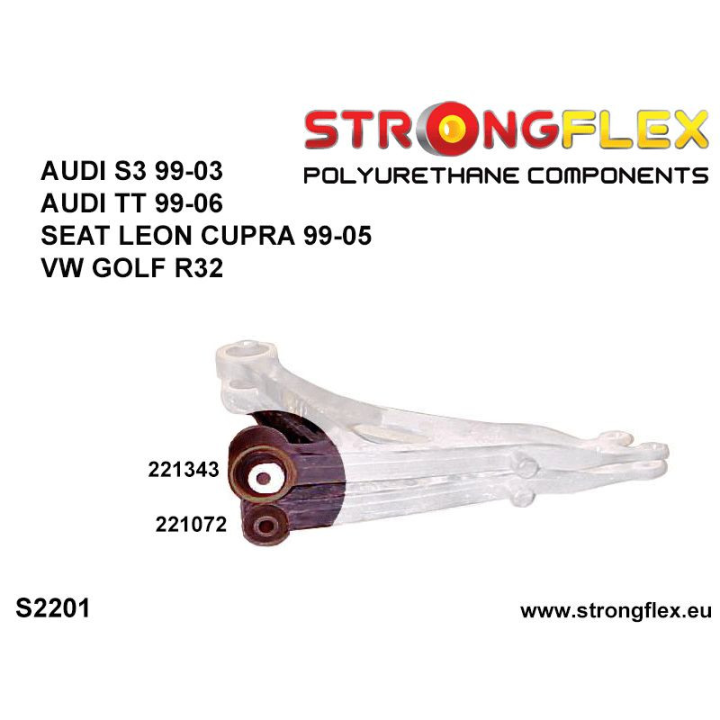221343B: Tuleja wahacza przedniego przednia 45mm Strongflex