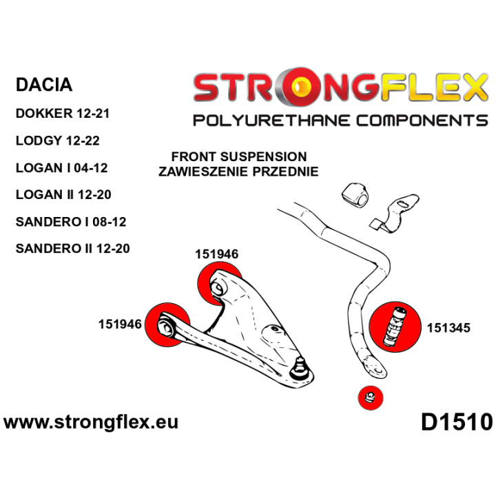 151345A: Łącznik stabilizatora przedniego SPORT Strongflex