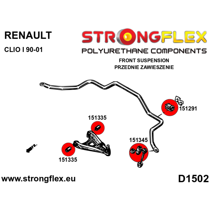 151345A: Łącznik stabilizatora przedniego SPORT Strongflex