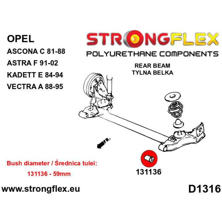 131136B: Tuleja belki tylnej 59mm Strongflex