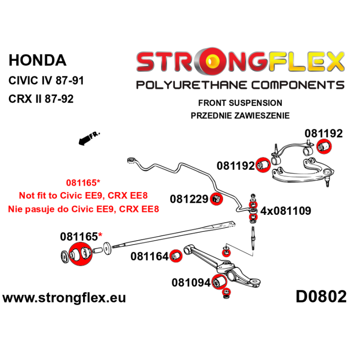 081164A: Tuleja wahacza przedniego wewnętrzna SPORT Strongflex