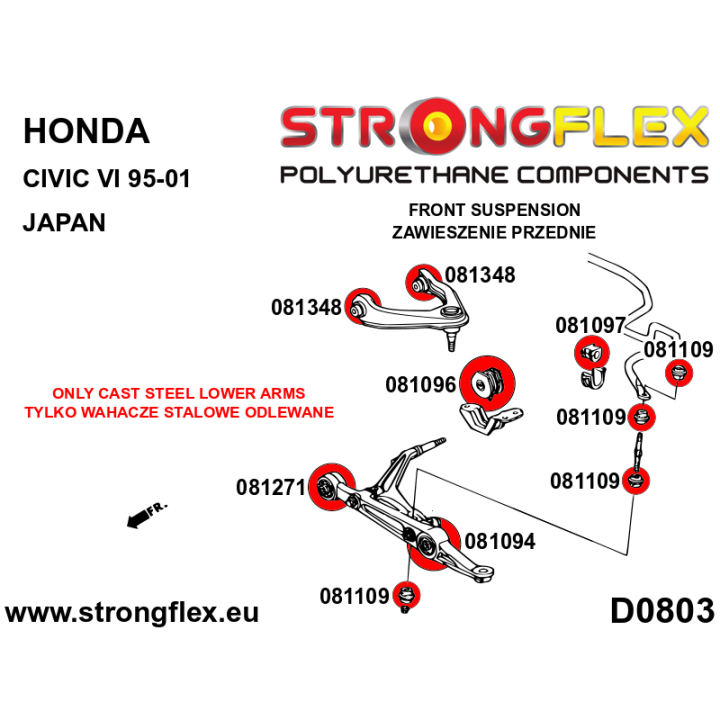 081096A: Tuleja wahacza przedniego dolnego tylna SPORT Strongflex