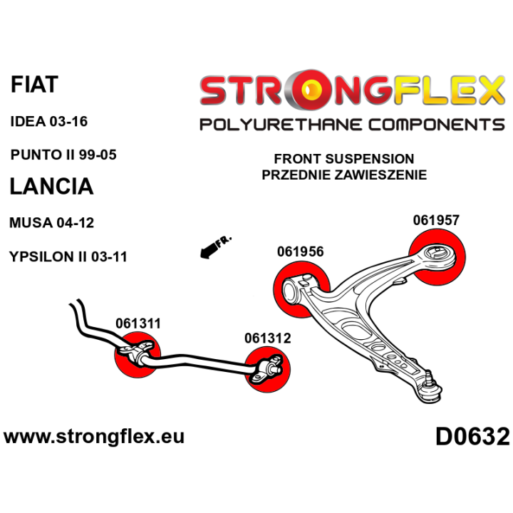 061312A: Tuleja łącznika stabilizatora przedniego SPORT Strongflex