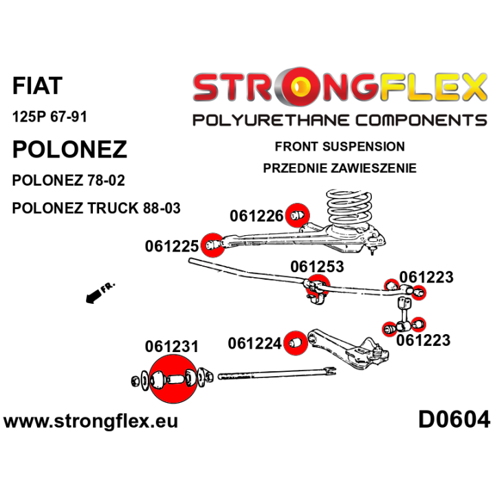 061223B: Tuleja łącznika stabilizatora przedniego Strongflex