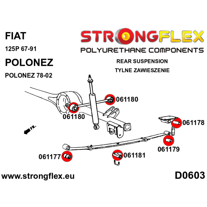 061177B: Tuleja resora tylnego - przednia Strongflex