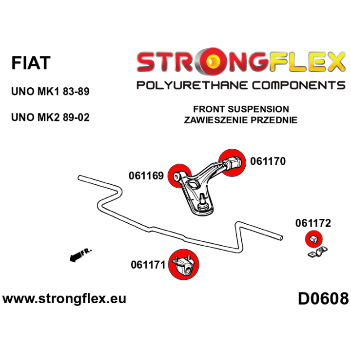 061170A: Tuleja wahacza przedniego - tylna SPORT Strongflex